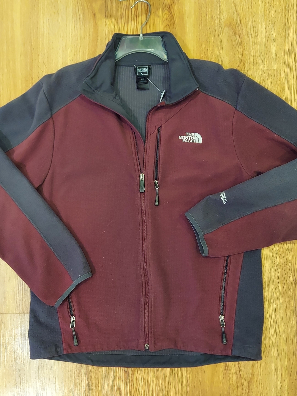 The North Face Men's Maroon and Charcoal Full-Zip Performance Jacket Size L